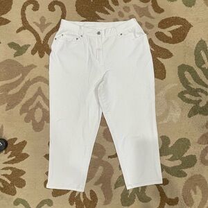 Lauren Ralph Lauren Petit White Denim Cropped Pants